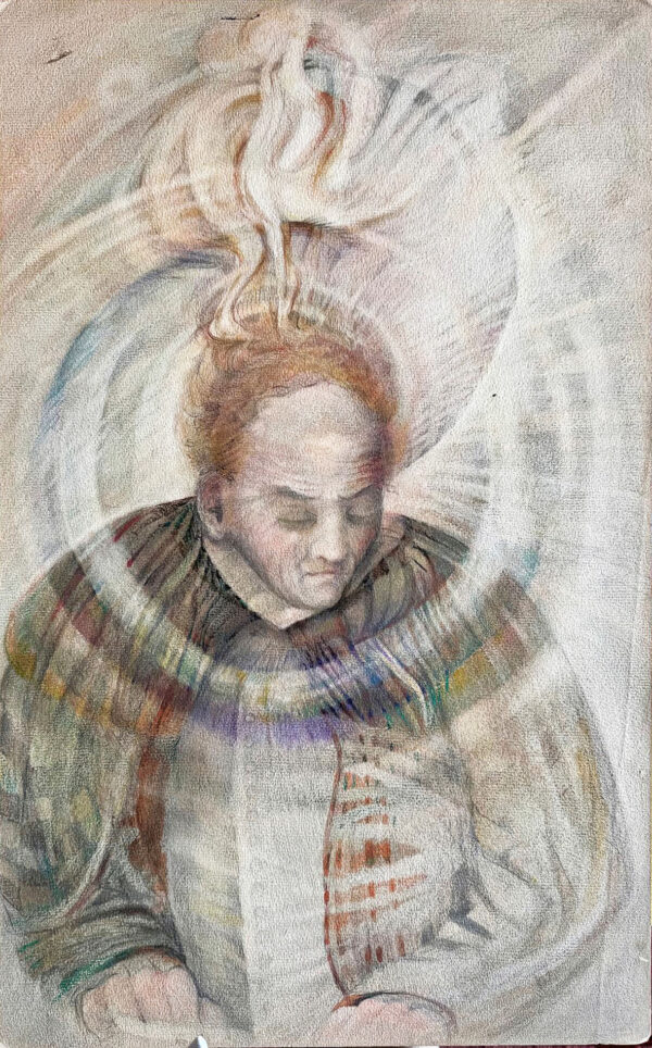 GERRARD Ernest James. Sans titre. 1920. Crayon de couleur sur papier. 48 x 29 cm.