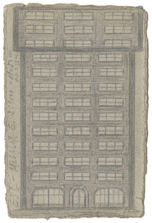 ANONYME ESG. Sans titre. Vers 1940. Mine de plomb sur carton. 11 x 13,5 cm