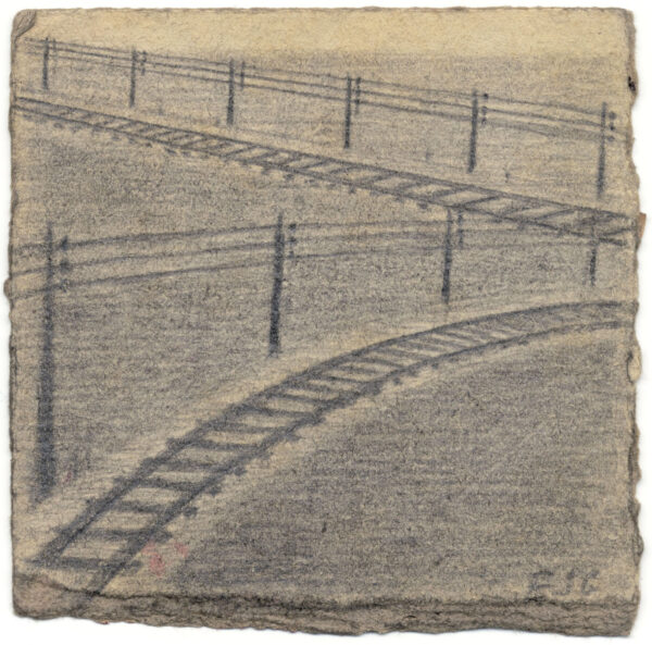 ANONYME ESG. Sans titre. Vers 1940. Mine de plomb sur carton. 9,5 x 10 cm