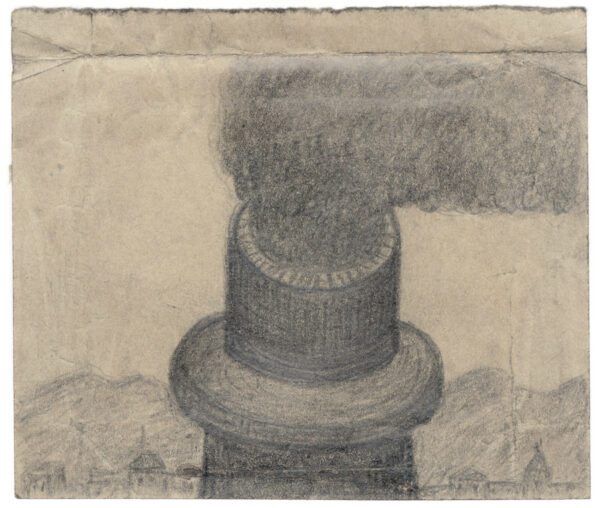 ANONYME ESG. Sans titre. Vers 1940. Mine de plomb sur carton. 9,8 x 11,5 cm