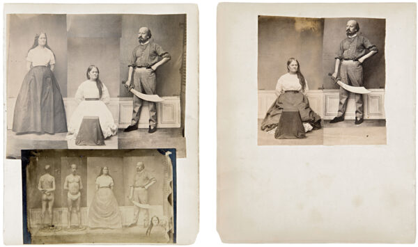 ANONYME. Sans titre. Vers 1870. Photomontage de tirages argentiques d’époque. R V. 29 × 24 cm