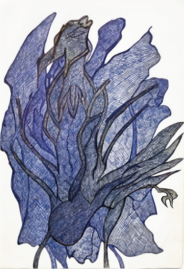 ABDELARRAZZAK Aouam. Sans titre. Vers 1990. Stylo à bille sur papier. 30 x 21 cm.