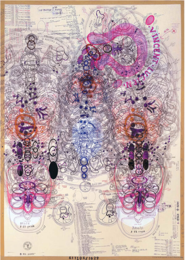 PLNY Luboš. Sans titre. 2012. Encre et gouache sur papier. 84 × 59,5 cm